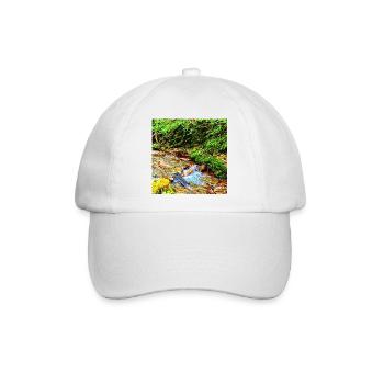 Wasserfall im Grünen Naturdesign - Baseballkappe - Weiß/Weiß - Vorne
