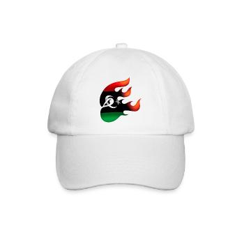 Flagge von Libyen - Libyen - Ninja - Baseballkappe - Weiß/Weiß - Vorne
