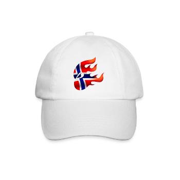 Norwegische Flagge - Norwegen - Ninja - Baseballkappe - Weiß/Weiß - Vorne