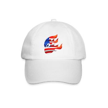 Flagge der Vereinigten Staaten - USA - Ninja - Baseballkappe - Weiß/Weiß - Vorne