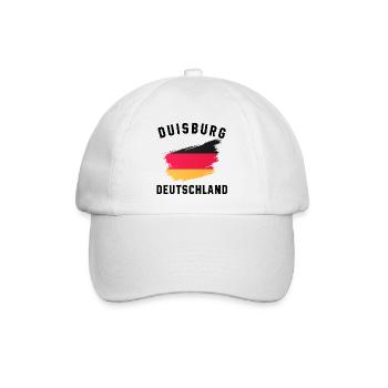 Deutsche Flagge Aquarell Künstlerische Gestaltung - Baseballkappe - Weiß/Weiß - Vorne
