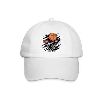 Ich liebe Basketball - Baseballkappe - Weiß/Weiß - Vorne