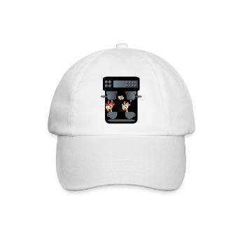 LUSTIGE HÜHNER KAFFEEMASCHINE KAFFEE - Baseballkappe - Weiß/Weiß - Vorne