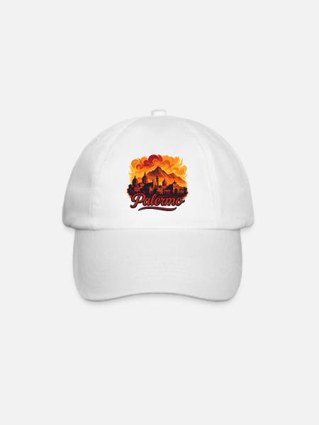 Palermo Stadt Italien Sizilien Silhouette Geschenk - Baseballkappe - Weiß/Weiß