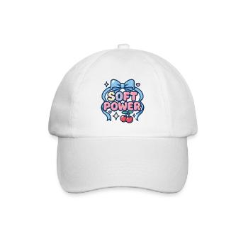Soft Power – Kawaii Schleife - Baseballkappe - Weiß/Weiß - Vorne