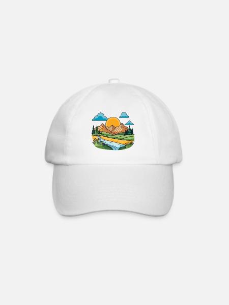 Bunte Berge - Baseballkappe - Weiß/Weiß