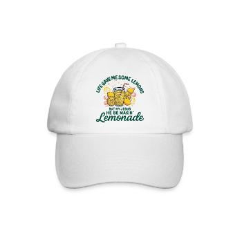 Religiöser Humor über Limonade - Baseballkappe - Weiß/Weiß - Vorne