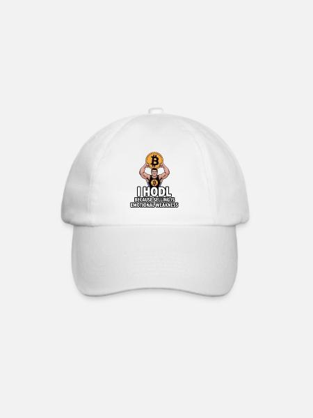 Bitcoin HODL Motivationsdesign - Baseballkappe - Weiß/Weiß