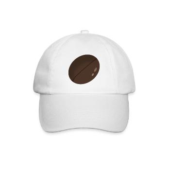 Minimalistische Kaffeebohne Illustration - Baseballkappe - Weiß/Weiß - Vorne