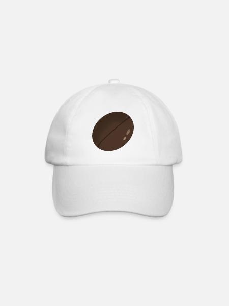 Minimalistische Kaffeebohne Illustration - Baseballkappe - Weiß/Weiß