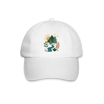 Gelassener Wald Berg Szenendesign - Baseballkappe - Weiß/Weiß - Vorne