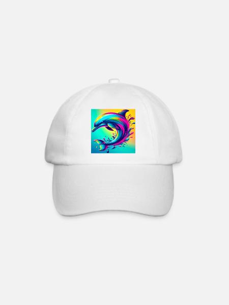 Delfin - Baseballkappe - Weiß/Weiß