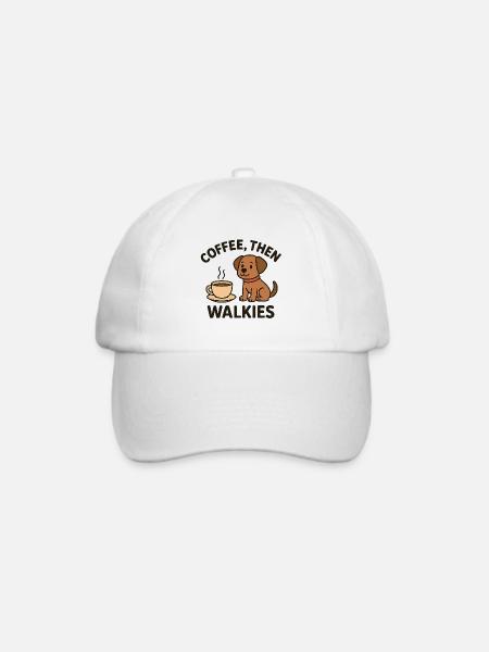 Coffes, Then Walkies - Baseballkappe - Weiß/Weiß