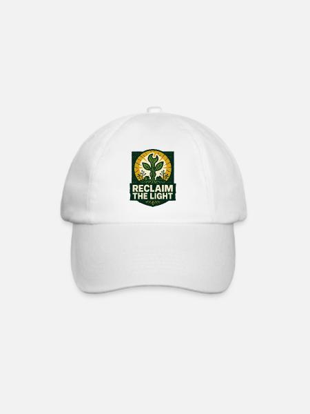 Reclaim the Light – Solarpunk - Baseballkappe - Weiß/Weiß