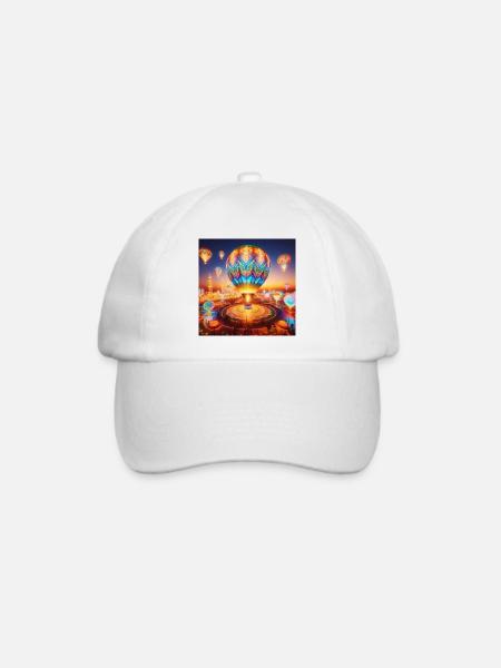 Ätherischer lumineszierender Heißluftballon - Baseballkappe - Weiß/Weiß
