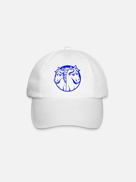 2 Pferde Mann Frau Liebespaar Freunde Liebe Team - Baseballkappe - Weiß/Weiß