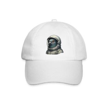 Tauben-Astronaut Nahaufnahme im Raumanzug-Helm - Baseballkappe - Weiß/Weiß - Vorne
