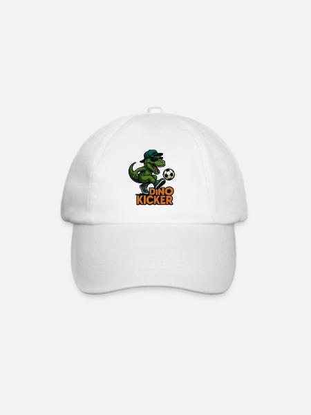 Fußball Dino - Baseballkappe - Weiß/Weiß