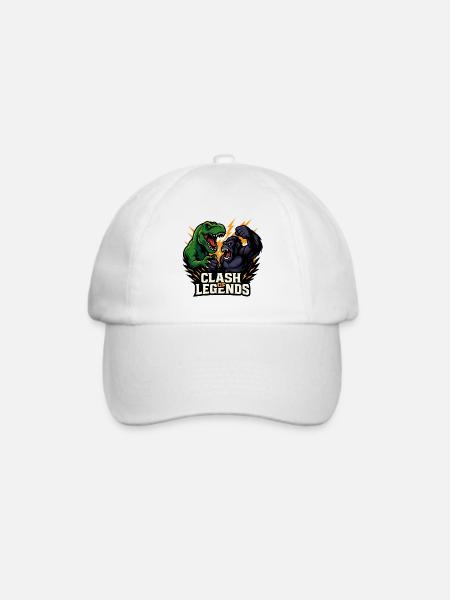 Dino gegen Gorilla - Baseballkappe - Weiß/Weiß