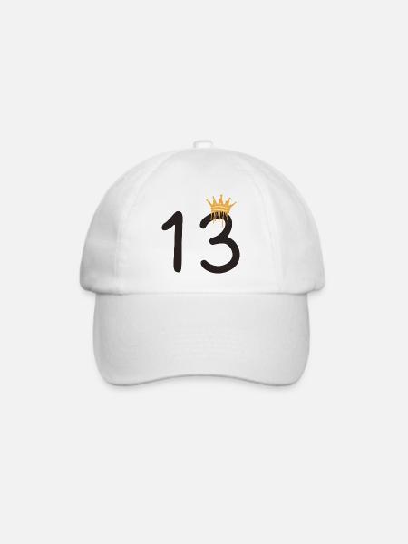 13 - Baseballkappe - Weiß/Weiß
