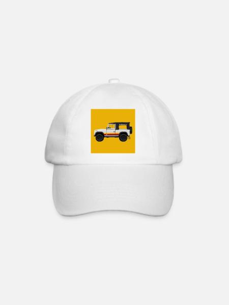 Vintage Off-Road SUV Design Defender - Baseballkappe - Weiß/Weiß