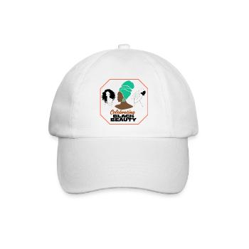 Lebendiges Afro-Frauen-Feier-Design - Baseballkappe - Weiß/Weiß - Vorne