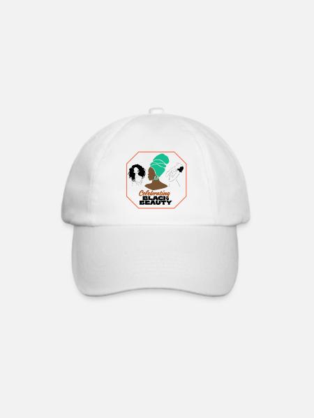 Lebendiges Afro-Frauen-Feier-Design - Baseballkappe - Weiß/Weiß