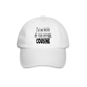Ich habe ein Geheimnis, ich werde ein Cousin - Baseballkappe - Weiß/Weiß - Vorne