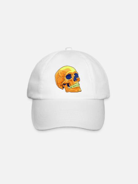 Totenkopf Skull - Baseballkappe - Weiß/Weiß