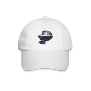 Majestätisches Kreuzfahrtschiff - Baseballkappe - Weiß/Weiß - Vorne