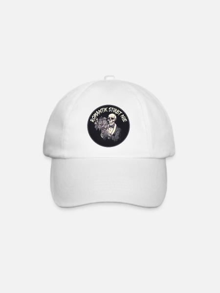 Liebe bis in den Tod – Gothic Skull Design - Baseballkappe - Weiß/Weiß