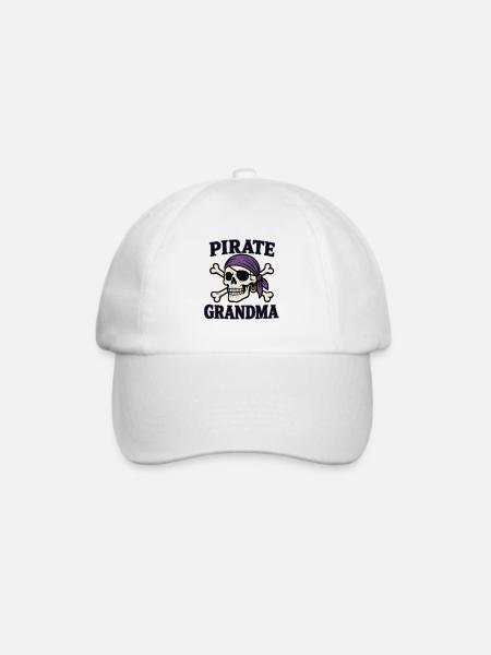 Pirate Grandma - Baseballkappe - Weiß/Weiß