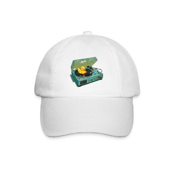 Gummiente auf Plattenspieler - Baseballkappe - Weiß/Weiß - Vorne