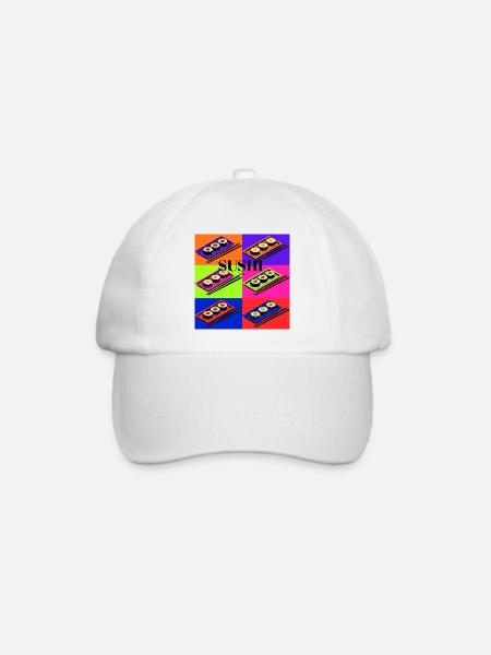 Bunte Sushi-Design mit Pop-Art-Stil - Baseballkappe - Weiß/Weiß