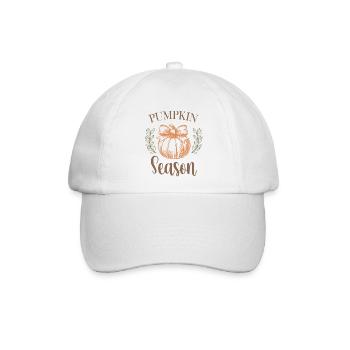 Kürbissaison Skript-Design für Feiertage - Baseballkappe - Weiß/Weiß - Vorne