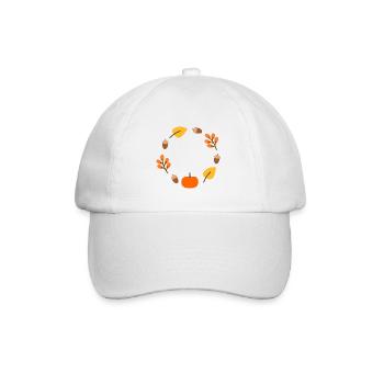 Herbst-Waldkreis-Design - Baseballkappe - Weiß/Weiß - Vorne