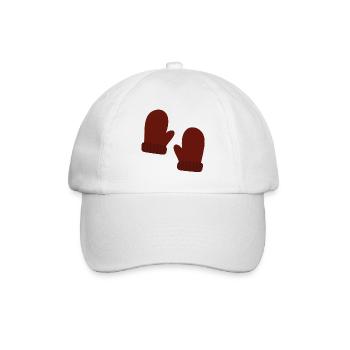 Gemütliche Winterhandschuhe Illustration - Baseballkappe - Weiß/Weiß - Vorne