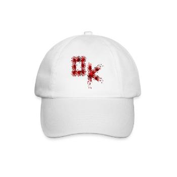 Blutige OK Typografie Zustimmung Halloween Kostüm - Baseballkappe - Weiß/Weiß - Vorne