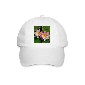 Seerosen Blüten im Wasser - Baseballkappe - Weiß/Weiß - Vorne