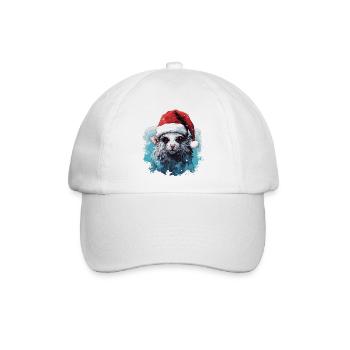Lustige Weihnachtsratte - Baseballkappe - Weiß/Weiß - Vorne
