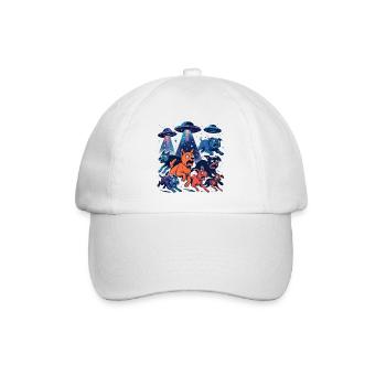 Alien Ufos Ufo Galaktische Hunde beamen Geschenk - Baseballkappe - Weiß/Weiß - Vorne