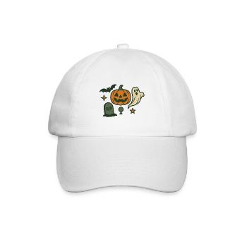 Gruselige Kürbisparty Design - Baseballkappe - Weiß/Weiß - Vorne