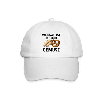 Weißwurst ist mein Gemüse - Baseballkappe - Weiß/Weiß - Vorne