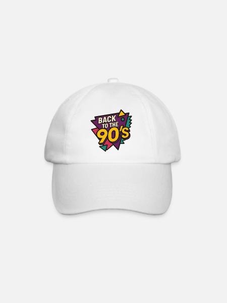 Retro 90s Style Key Art - Baseballkappe - Weiß/Weiß