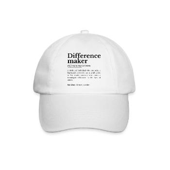 Difference Maker – Inspirierendes Zitat - Baseballkappe - Weiß/Weiß - Vorne