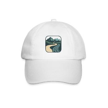 Bergpfad mit Schienen- und Wegdesign - Baseballkappe - Weiß/Weiß - Vorne