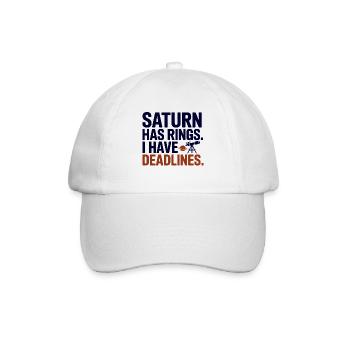 Saturn Ringe Ich habe Deadlines - Baseballkappe - Weiß/Weiß - Vorne