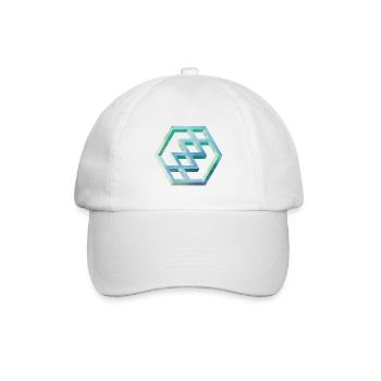 Geometrisches Hexagon Muster Kunst - Baseballkappe - Weiß/Weiß - Vorne