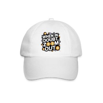 Kryptowährungs-Motivationsdesign, Herauszoomen - Baseballkappe - Weiß/Weiß - Vorne