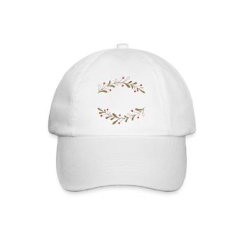 Filigraner Herbstlaubkranz - Baseballkappe - Weiß/Weiß - Vorne